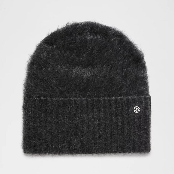 Nwt Fuzzy Cashmere Beanie black color NWT Lululemon Fuzzy Cashmere Beanie SZ O/S Black | eBay main image 4